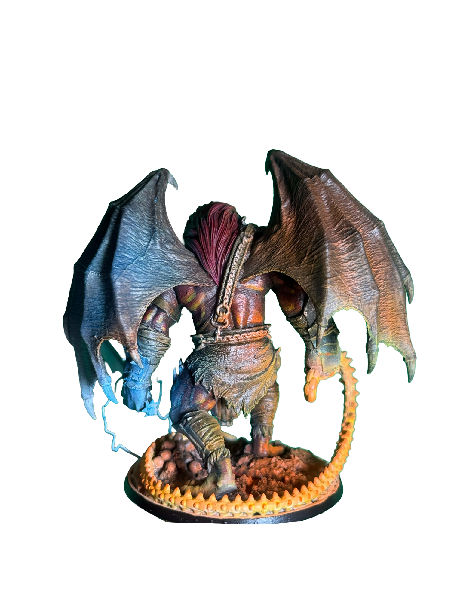 Un balor avec un fouet de flammes et une épée de foudre