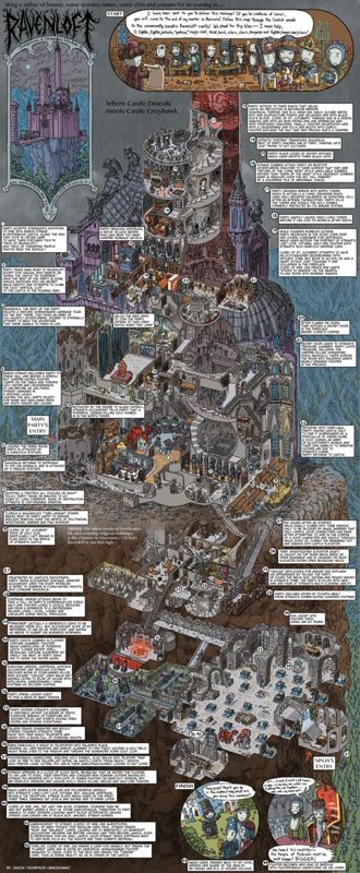 Carte du château de Ravenloft, par Jason Thompson (@mockman)