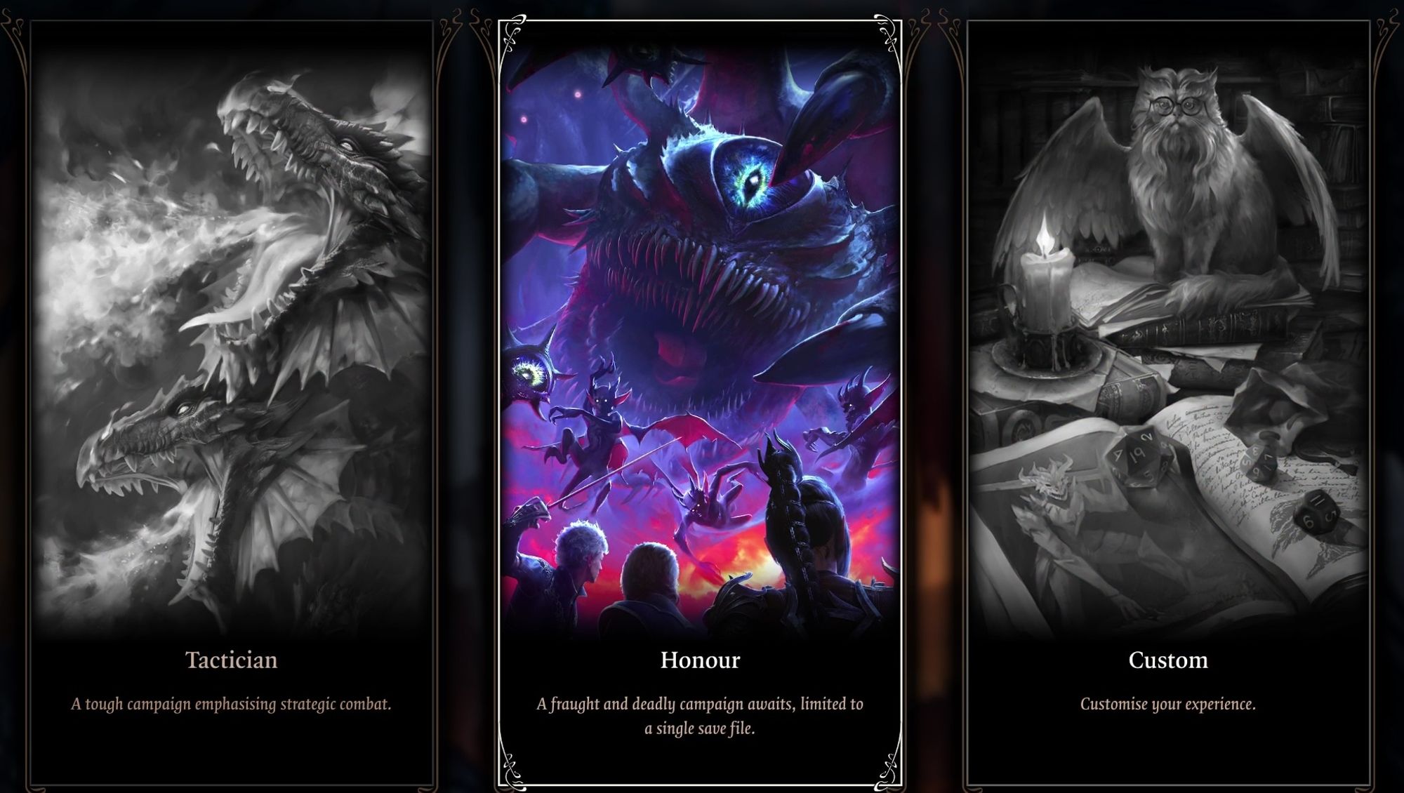 Choix de difficulté du jeu